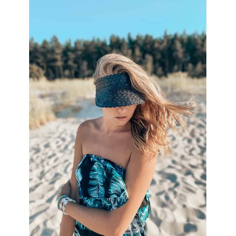 Visera de paja natural negra (1/2)