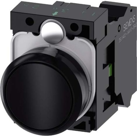 Siemens 3SU11000AB103BA0 3SU1100-0AB10-3BA0 Pulsante Anello frontale in plastica, rotondo Pulsante Nero 1 pz. (1/2)