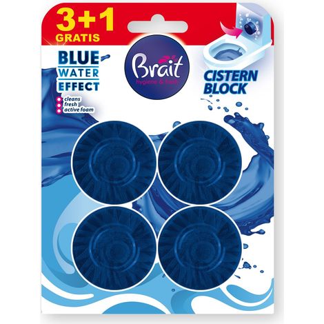 Disco de inodoro Brait Blue con efecto agua, azul, 4 x 50 g