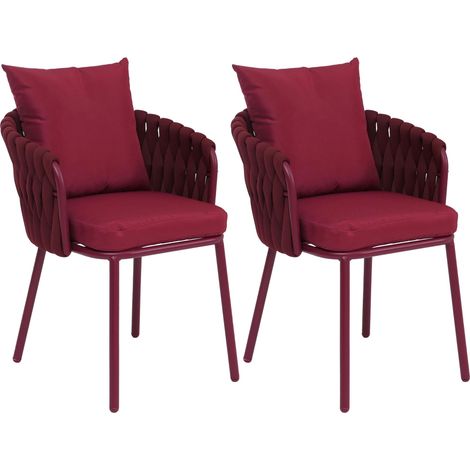 Lot de 2 chaises de salle à manger en aluminium HWC-P89, chaise d'intérieur avec accoudoirs, tissu/t (1/3)