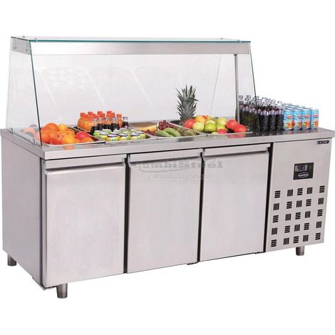 Saladette réfrigérée vitrée 4 GN 1/1 - 3 portes - Combisteel (1/3)