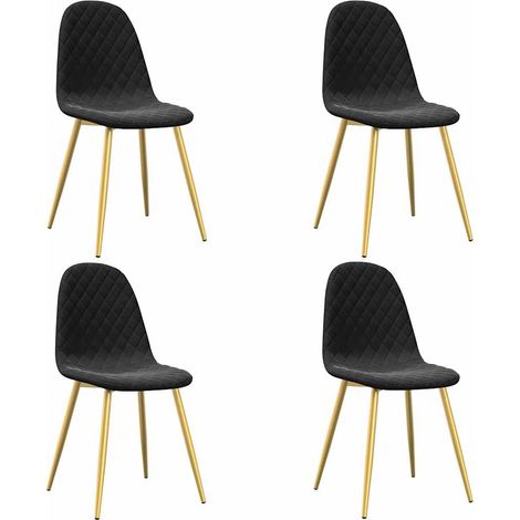 Maison Exclusive - Chaises à manger lot de 4 Noir Velours