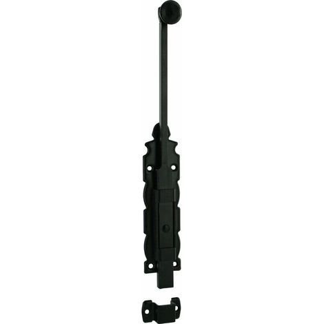 Verrou à plaquer coulissant pour porte intérieure, 305mm, noir - (1/2)
