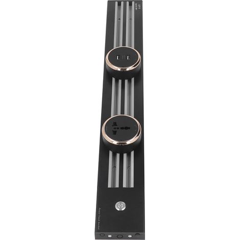 Prise murale amovible pour rail double fente, rail de 60 cm et 3 adaptateurs 250 V CA 8000 W 32 A, 1 port USB, 2 adaptateurs universels (1/5)