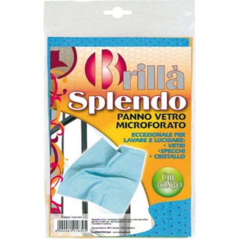 LA BRIANTINA - BRILLA' - PANNO MICROFORATO PER PULIZIA VETRI 30x30CM - COLORE AZZURRO