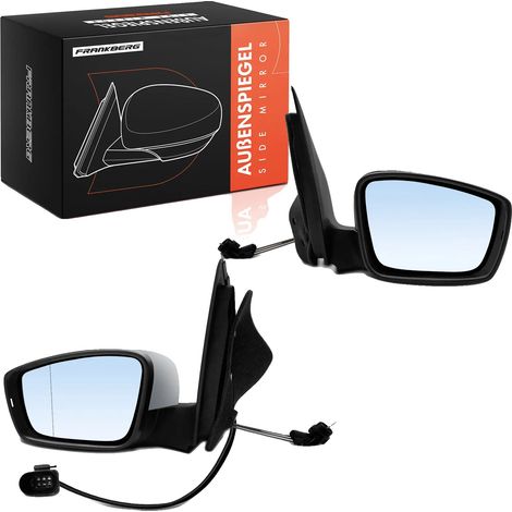 Miroir extérieur, plastique gris durable, taille standard, compatible avec les voitures de ville compactes et les véhicules urbains, réglage manuel, pour circulation à gauche (1/5)