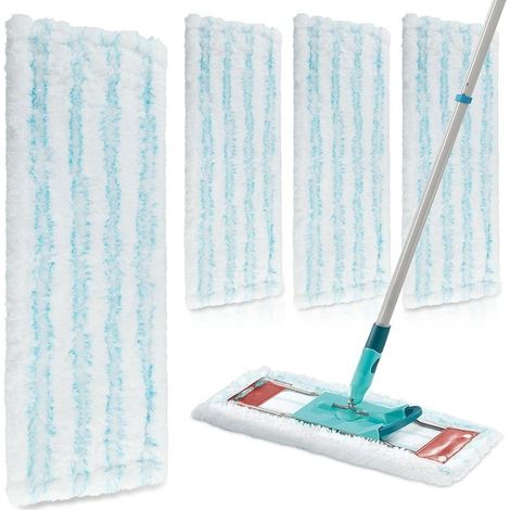 4 housses de serpillère pour serpillère Leifheit Profi XL Micro Duo/Profi XL Cotton Plus, housse de rechange pour serpillière Leifheit, système à 2 fibres, housses en microfibres efficaces, forte élim (1/5)
