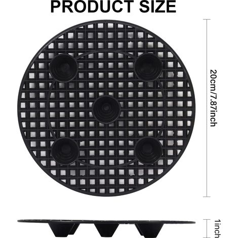Lot de 4 supports surélevés pour pots de fleurs, robustes (20 cm), pour prévenir la pourriture et les dommages sur terrasse et patio. (1/5)