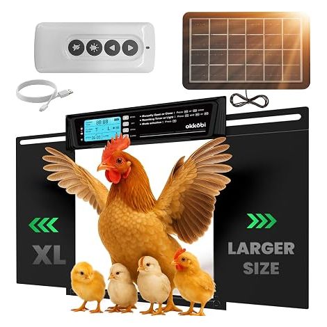 Solar Chicken Coop Door - LCD Display Black (1/5)