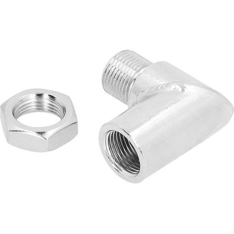Tige d'extension coudée à 90° compatible avec les sondes à oxygène, galvanisée, haute résistance, avec écrou, type universel. (1/5)