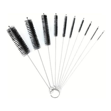 Lot de 10 Nettoyage, Brosse de Nettoyage, Brosse à Paille, pour Contenants étroits et Petits Recoins, par Exemple Bouilloire, Théière, Clavier, Paille(Noir) (1/5)