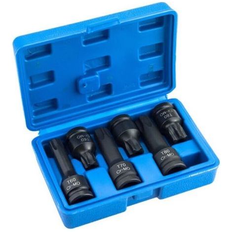 Set chiavi a bussola TORX DA 45-78MM 6PZ 1/2" lunghe T60 T70 T80 Art. 07346