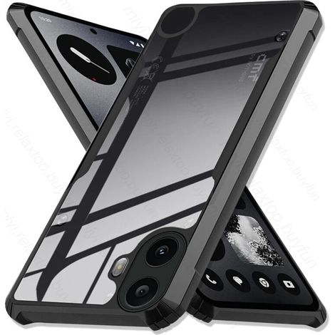 Funda Case for Nothing CMF Phone 1, híbrida anticaída, negra (1/5)