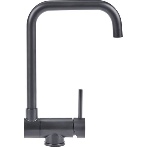 Rubinetto da cucina estraibile, acciaio inossidabile con tubo flessibile estraibile nero Juntuma (1/5)