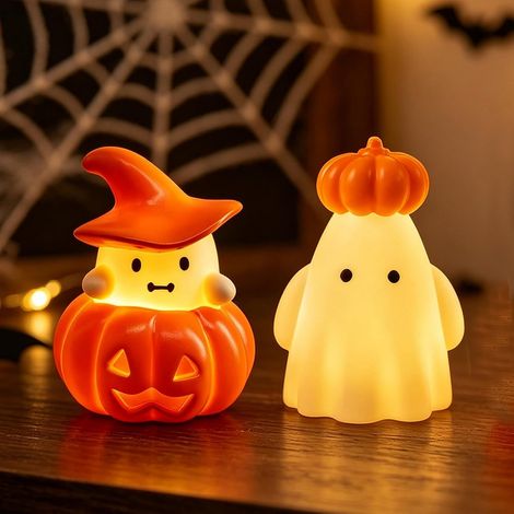 Halloween Deko Geisterlaterne, Kürbis Geister Nachtlicht – eine tolle Überraschung für Groß und Klein (1/5)