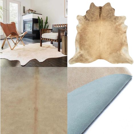 Tapis en peau de vache véritable beige 180x220 cm - Tapis En Cuir - Tapis Vachette - Tapis Décoratif - Tapis Bohème - Tapis Rustique - Home & Living