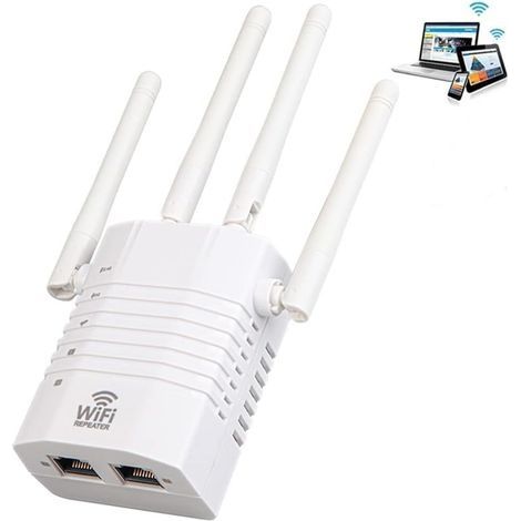Répéteur WiFi 1200 Mbps,Amplificateur WiFi Puissant,Epéteur WiFi Dual Band 5GHz et 2.4GHz,Repeteur WiFi Puissant Compatible Repeteur/AP/Routeur Mode avec 4 5dBi Antenne, Compatible Tous Les Routeurs (1/5)