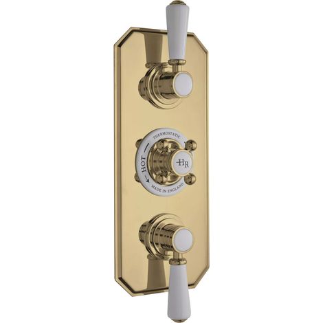 Hudson Reed Topaz Concealed Triple Handle Shower Valve - Brushed Brass