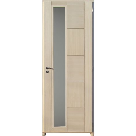 Bloc Porte Izen Vitré Paulownia H204 X L73 Cm Côte Tableau P.gauche Gd Menuiseries