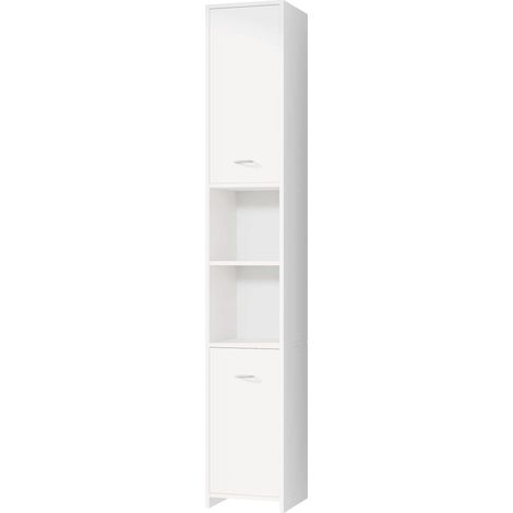 CASARIA® Columna Baño Armario Alto Muebles auxiliares de baño 180x30x30cm Estantería Estrecha Almacenaje Armarios Multiusos