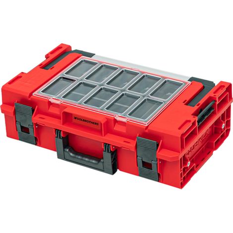 Toolbrothers RHINO XXL Werkzeugkoffer ULTRA Handling+ Höhe M 15,4 l IP66 mit herausnehmbaren Trennwänden + Boxen