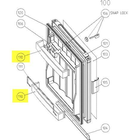BALCONNET PORTE BOUTEILLES SUP/INF POUR REFRIGERATEUR DOMETIC - 296348700