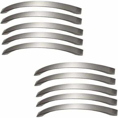 10er-Pack moderne, minimalistische Möbelgriffe – Chrom – Türgriffe aus gebürstetem Nickel, Küchenschubladengriffe aus Edelstahl, 160 mm Lochabstand (1/4)