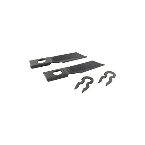 Set aus 2 anpassbaren Messern für den Stiga Tornado Rasenmäher – Länge: 127 mm, Zentralbohrung: 18,25 mm. Originalnummer: 1111-9021-01