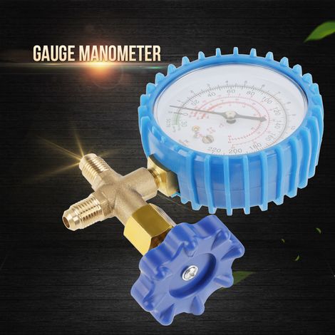 Manomètre de recharge de climatisation avec flexibles, compatible R410A R22 R134A R404A, jauge de pression pour système AC (1/5)
