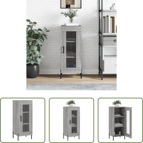 Holzwerkstoff - Sideboard Grau Sonoma 34,5x34x90 cm Holzwerkstoff (1/5)