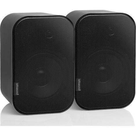 Artsound UNI30, Set aus 2 passiven Lautsprechern, 2-Wege HiFi-Lautsprecher, 20-60 Watt, Wandhalterung mit Kugelgelenk, geeignet für Räume bis zu 40 m² wie Küche, Café, Lager, Farbe: schwarz