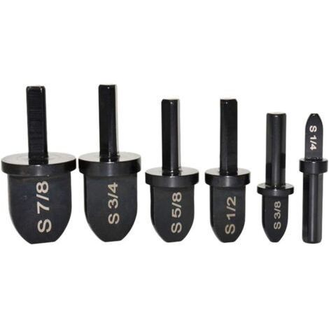 Crimping Drill Bit Set, 6 Pieces for Copper Pipes, Sharpening Tools with Triangle Handle (1/4)