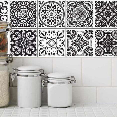 20 pièces mosaïque carreaux de mur autocollants cuisine salle de bains carreaux 2 20x20cm (1/5)