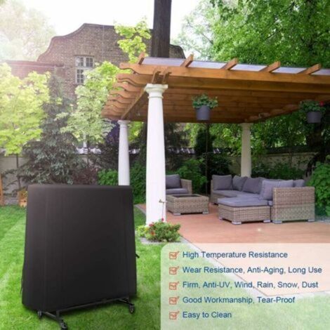 Funda para mesa de ping pong, funda protectora impermeable Oxford 420D, resistente a los rayos UV y al polvo para uso interior/exterior, 185x70x165 cm -Crezuo