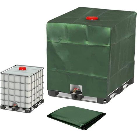 Ecleanfy - Bâche pour Cuve 1000L IBC, Couvercle de Protection pour Réservoir Housse De Réservoir Anti-poussière Vert 120 x 100 x 116 cm (1/4)