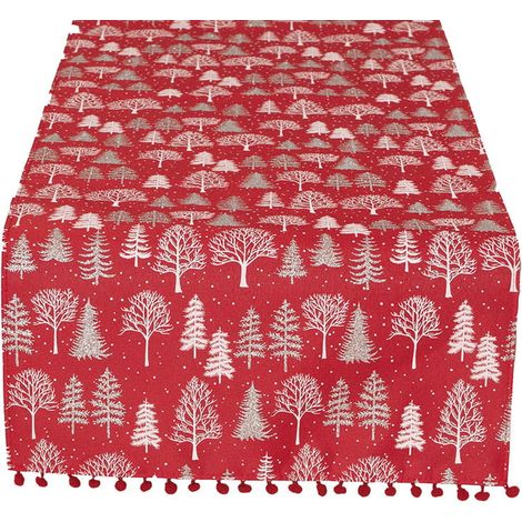 Chemin de table de Noël 40x140 Rouge Magie d'Hiver (1/5)