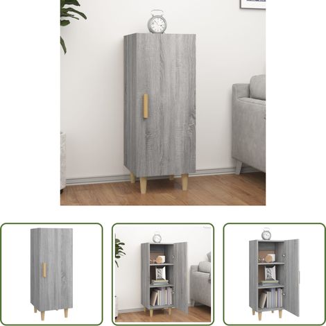 vidaXL Holzwerkstoff - Sideboard Grau Sonoma 34,5x34x90 cm Holzwerkstoff (1/5)