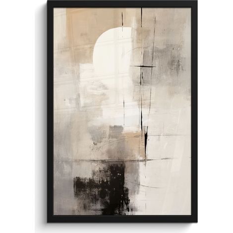 AFFICHE ENCADRÉE Abstrait - Art - Gris Cadre Décoration Murale 40x60 (1/5)
