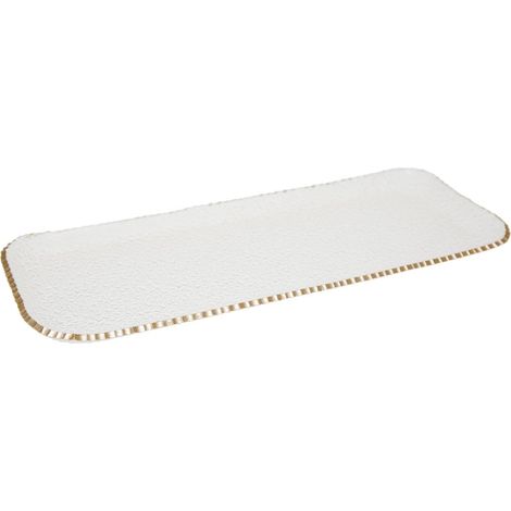 Plateau Rectangulaire de Présentation en Verre avec Bord Doré pour Table 37 x 15,5 x 2 cm - PANGIVO (1/3)