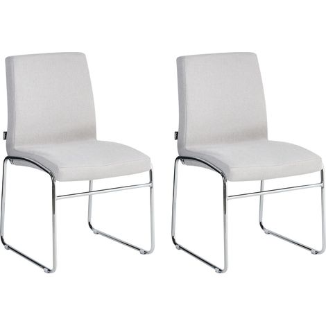 Set di 2 sedie da pranzo imbottite Design moderno Base in metallo grigio chiaro Lecco