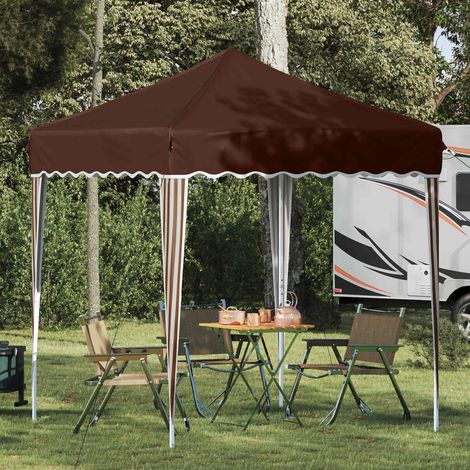 vidaXL Tenda per feste a pop-up 195 x 195 x 245 cm Marrone