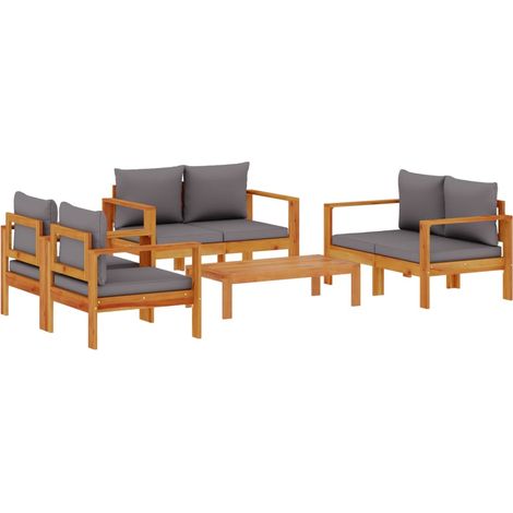 Maison Exclusive - Salon de jardin avec coussins 5 pcs Bois d'acacia solide (1/5)