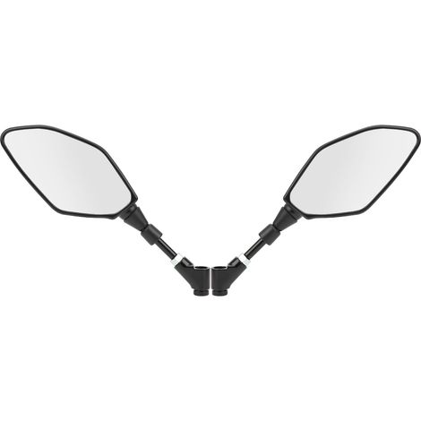Paire de rétroviseurs universels pour moto, boîtier en ABS noir, avec boulons et capuchons de fixation (1/5)