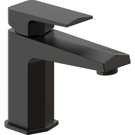 Signature Geo Basin Mixer Tap with Waste - Matt Black