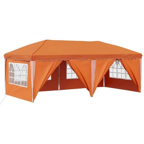 Tente de réception portable orange, dimensions : 575 x 288 x 245 cm (1/5)