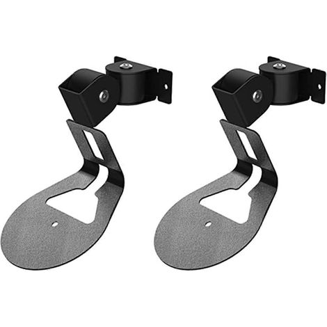 Lot de 2 mur support de fixation support pour Sonos Era 100, sans fil haut-parleur Space Saving Smart maison métal mur Pied support, noir (1/5)