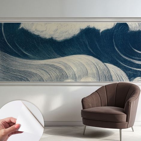 Carta da parati adesiva - lavabile - decorazione murale - per cucina - pellicola decorativa Onde del mare 250x104 cm (1/5)