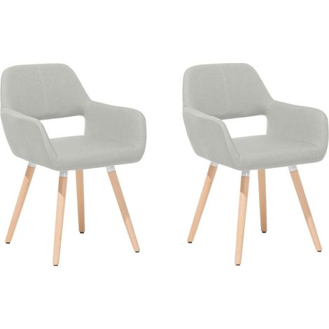 Set of 2 Dining Chairs CHICAGO Light Grey