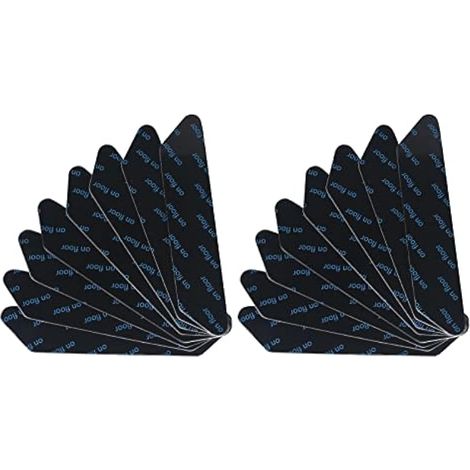 16 pièces antidérapantes et réutilisables pour tapis, bandes adhésives puissantes pour tapis, lavables, pour bureau cuisine salle de bain (Noir)