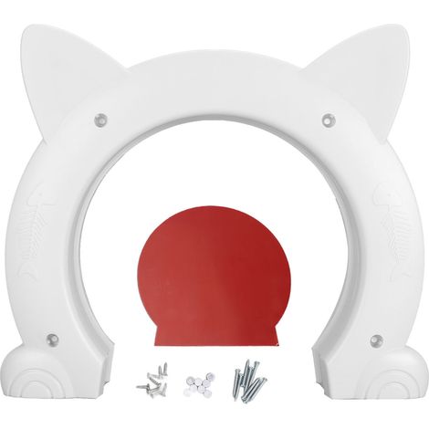 Passage intérieur pour chats avec trou décoratif sans battant, facile à installer sur porte ou mur en ABS (1/5)